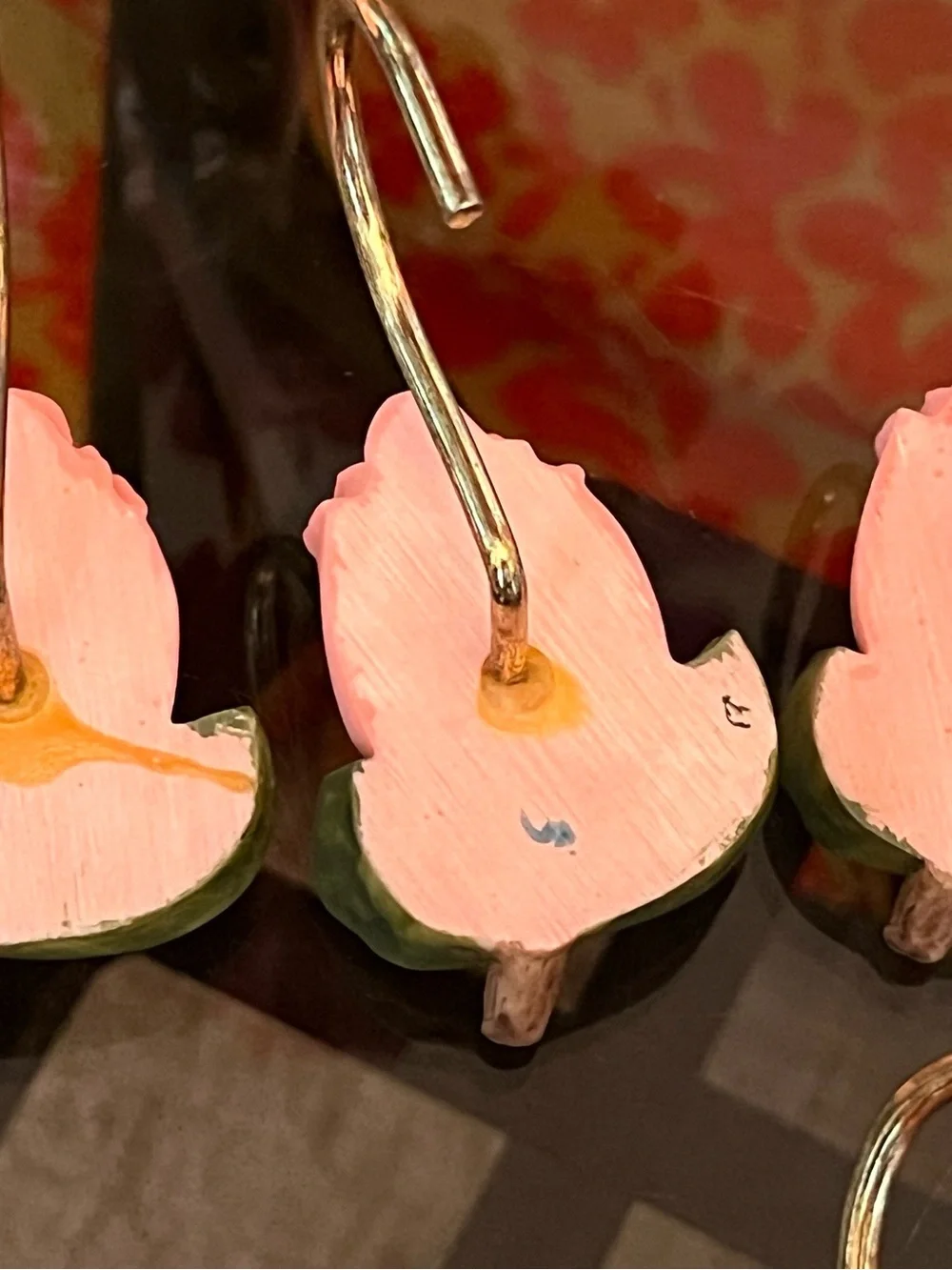 Paris Rose Pink Rose Shower Curtain Hooks